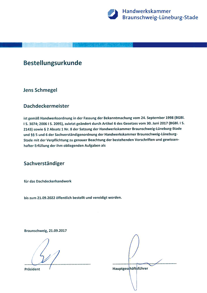 bestellungsurkunde